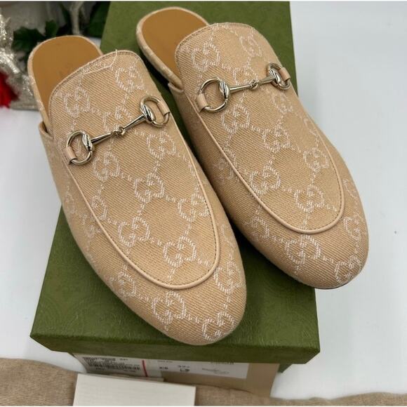 Women's Gucci GG canvas Princetown loafers size 39.5 made in Italy - Picture 3 of 9